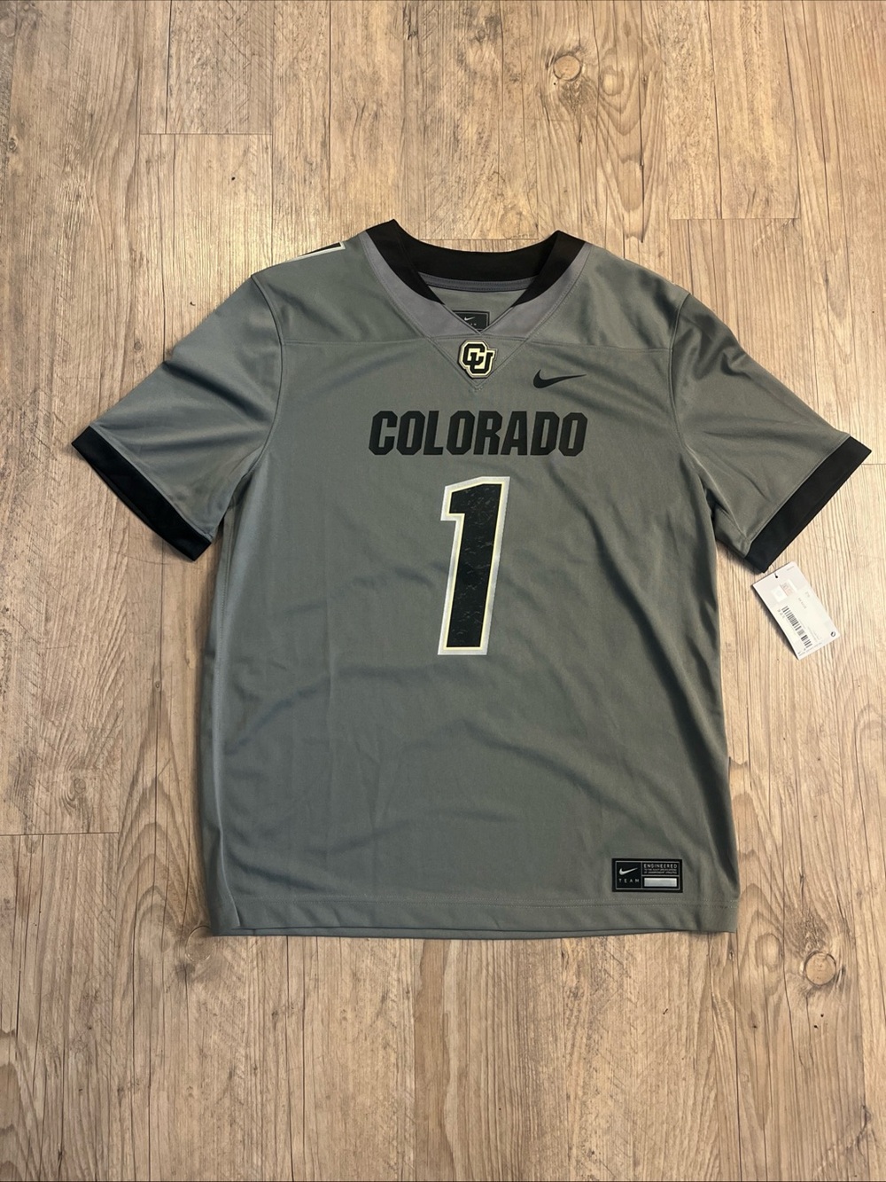 Nike Colorado Buffaloes #1 Charcoal Untouchable Replica Football Jersey Men’s L